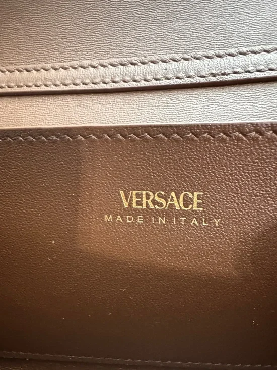 Versace Medusa '95 Leopard Wallet on gold chain 7" L x 1" W x 4" H. - Picture 9 of 14